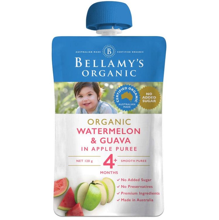Bellamy 贝拉米 有机 西瓜番石榴果泥 婴儿辅食 4+ 120g