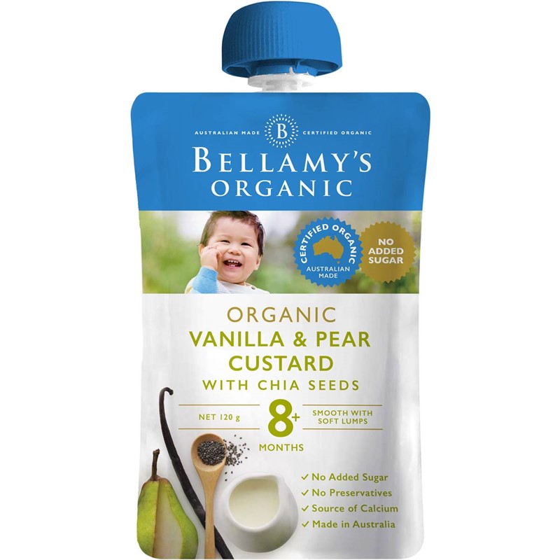 Bellamy's 贝拉米有机香草梨子奇亚籽果泥8+ 120g