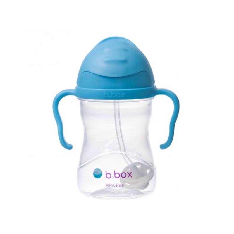 B.box 婴幼儿重力球吸管杯 防漏 240ml 新版天蓝色 (6个月以上)
