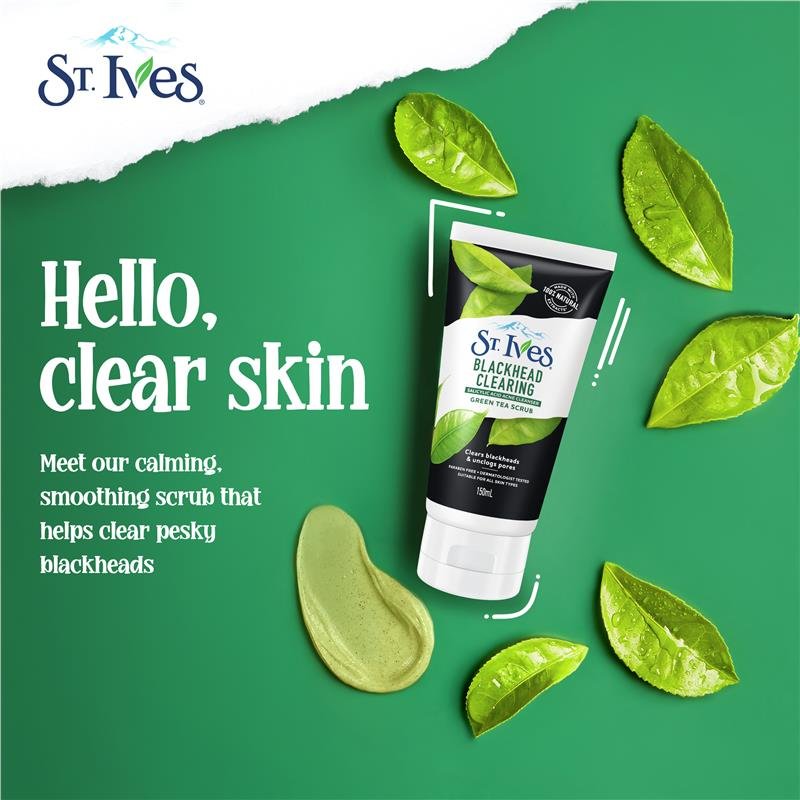 St Ives 绿茶净黑头磨砂洁面膏 150ml/170g