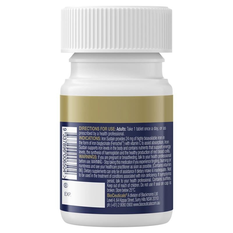 BioCeuticals 缓释铁片 Iron Sustain 30片