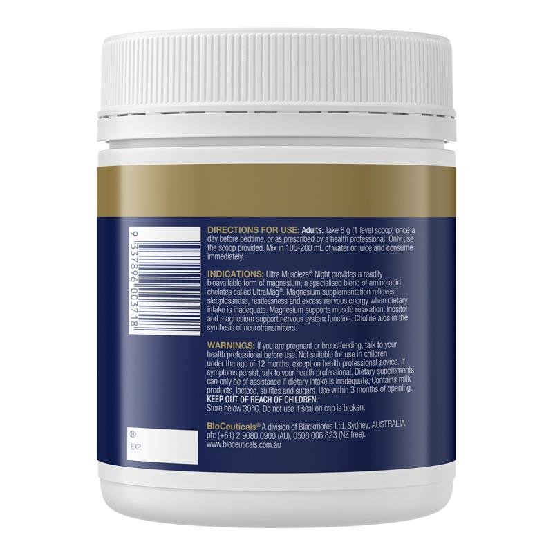 BioCeuticals Ultra Muscleze 夜间镁粉 400g