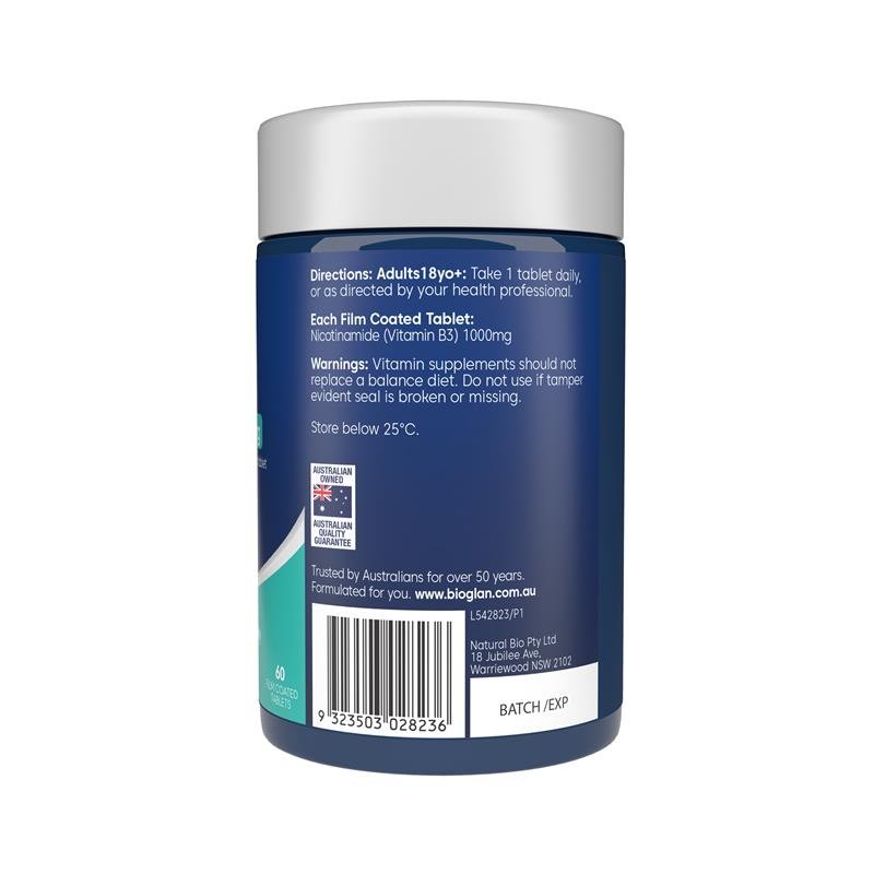 Bioglan 高浓度维生素B3 1000mg 60片