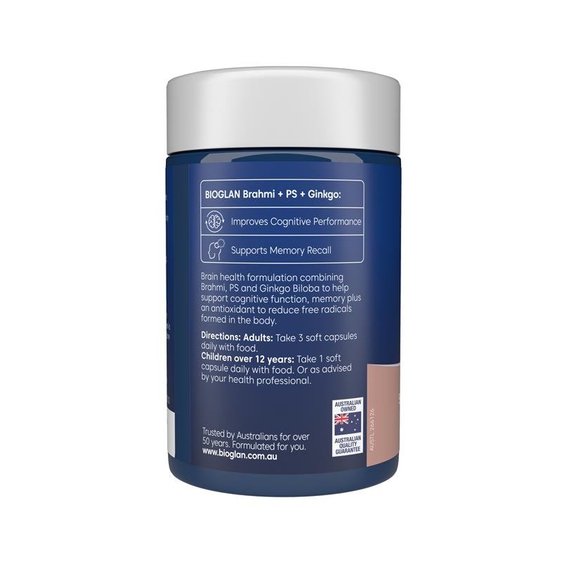 Bioglan 婆罗米+磷脂酰丝氨酸+银杏 专注配方 50粒