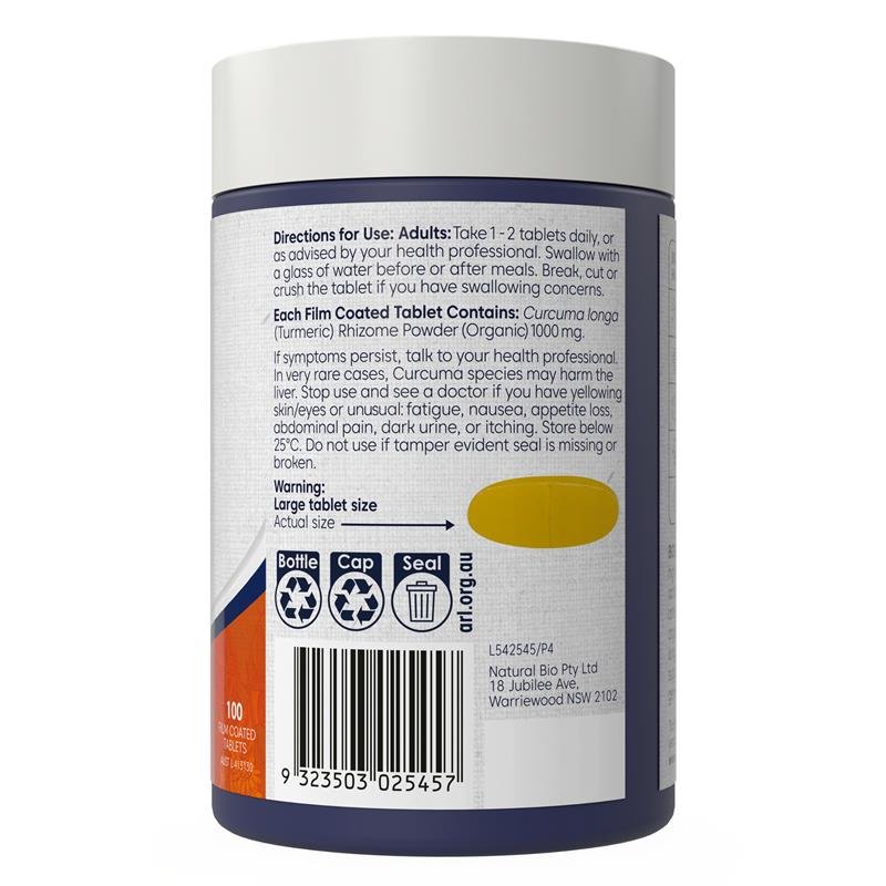 Bioglan 有机姜黄 1000mg 100片