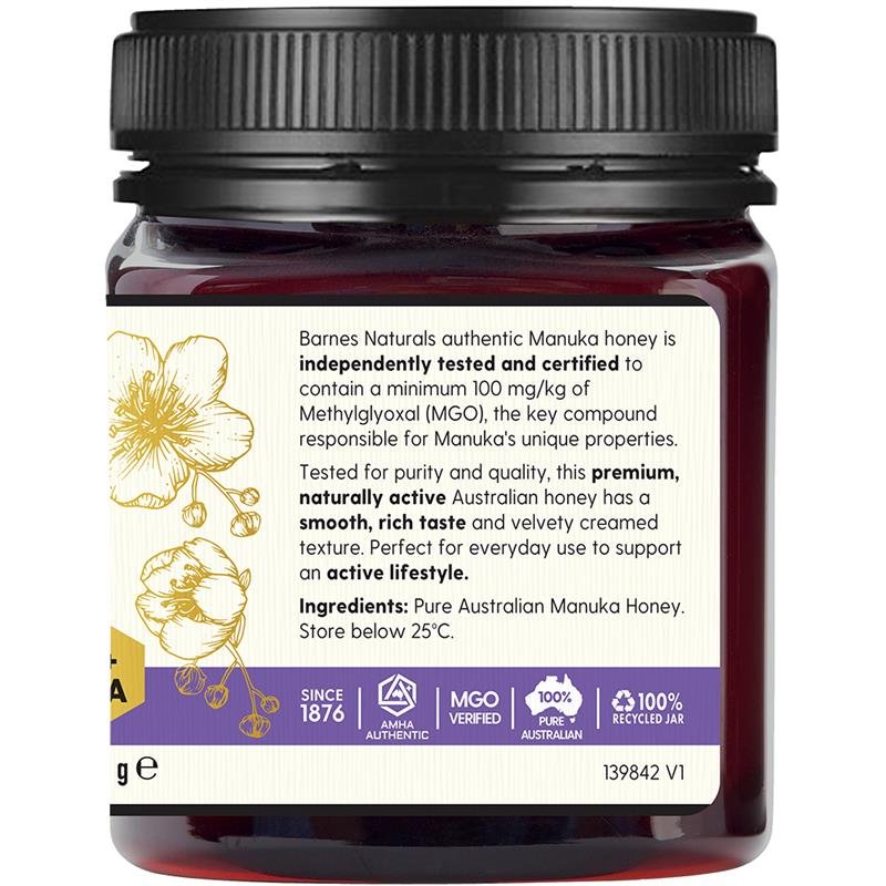 Barnes Naturals 澳洲麦卢卡蜂蜜 MGO 100+ 250g