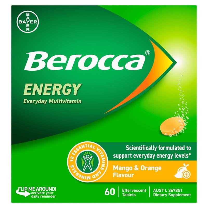 Berocca 能量泡腾片 芒果香橙味 60片