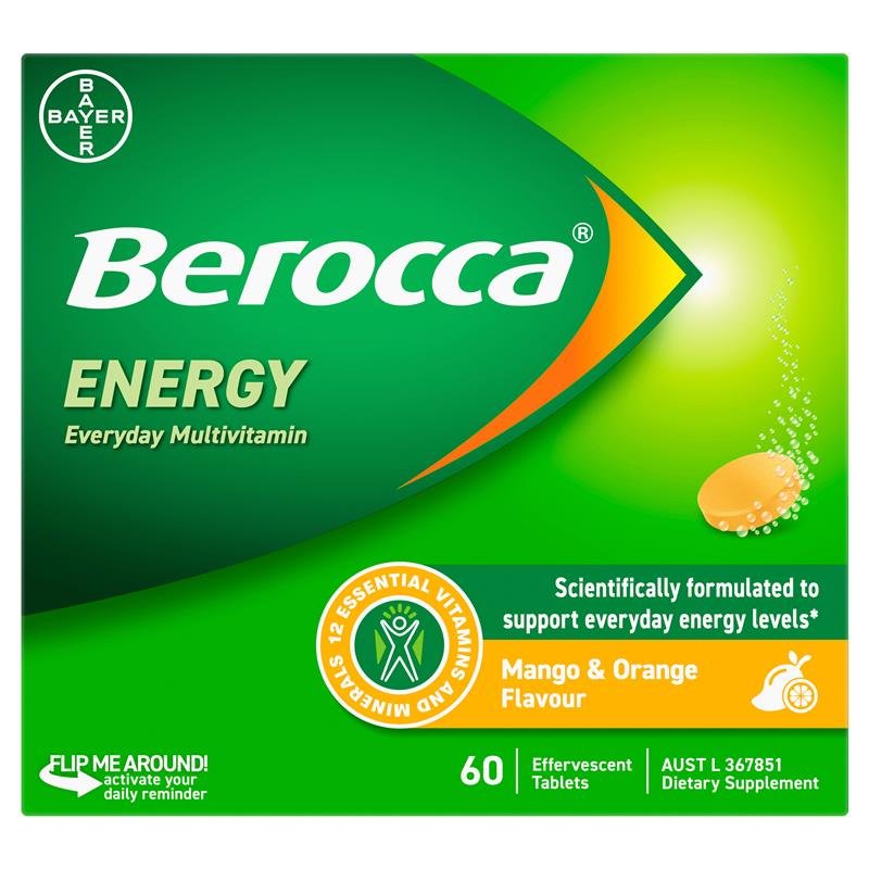 Berocca 能量泡腾片 芒果香橙味 60片