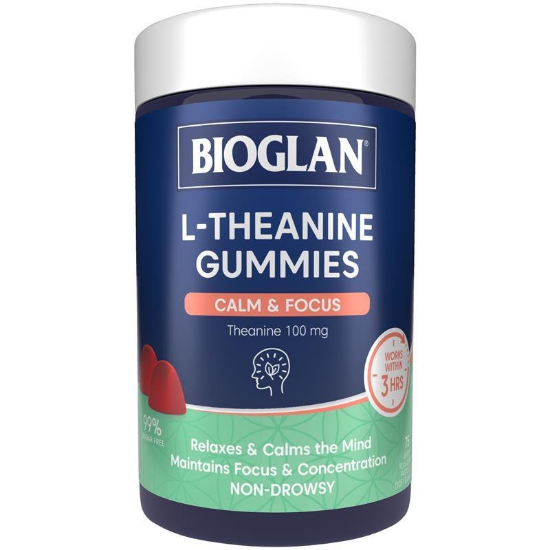Bioglan L-茶氨酸 静心专注软糖 75粒