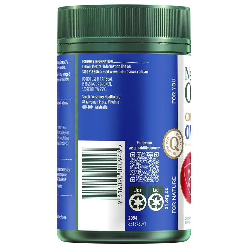Nature's Own Concentrated Fish Oil Omega Triple 80 Capsules