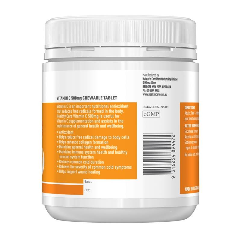 Healthy Care 维生素C 500mg 300片咀嚼片
