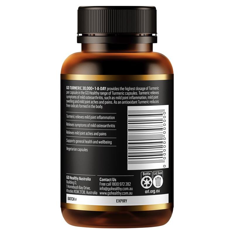 GO Healthy 姜黄 30000+ 每日一粒 硬胶囊 30粒