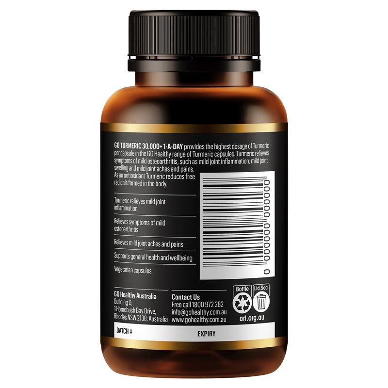 GO Healthy 姜黄 30000+ 每日一粒 素食硬胶囊 60粒