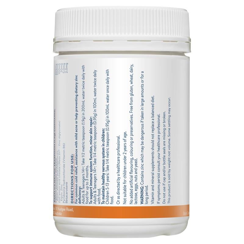 Ethical Nutrients 高浓缩锌粉 40mg+维C 橙味 190g