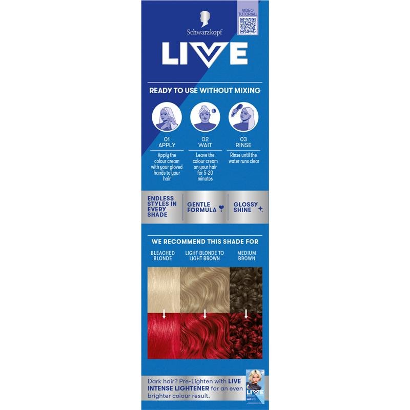 施华蔻 LIVE柔彩半永久染发膏 邮筒红 75ml
