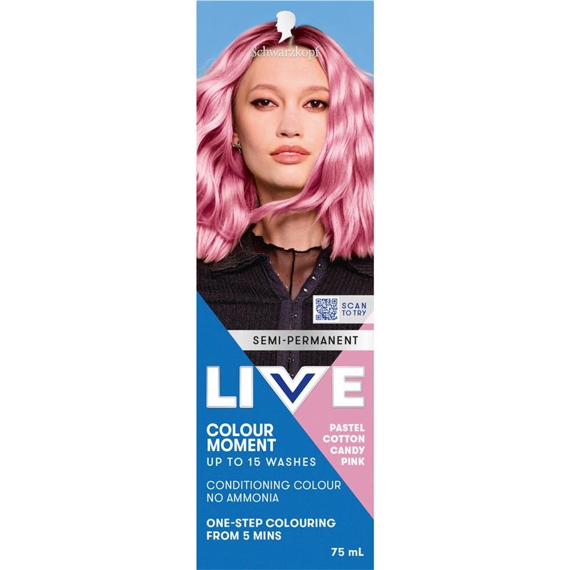 施华蔻 LIVE 半永久护色染发霜 棉花糖粉 75ml