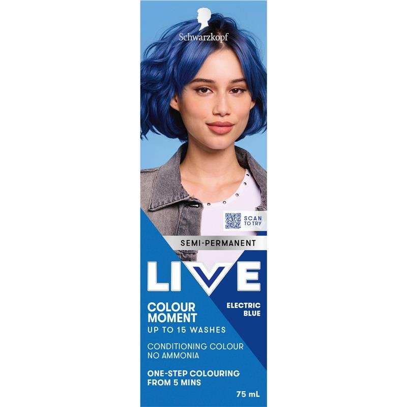 施华蔻 LIVE 半永久护色染发霜 电光蓝 75ml