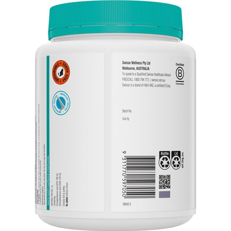斯维诗 Swisse Ultiboost 无腥味深海鱼油 1000mg 500粒(超值装)
