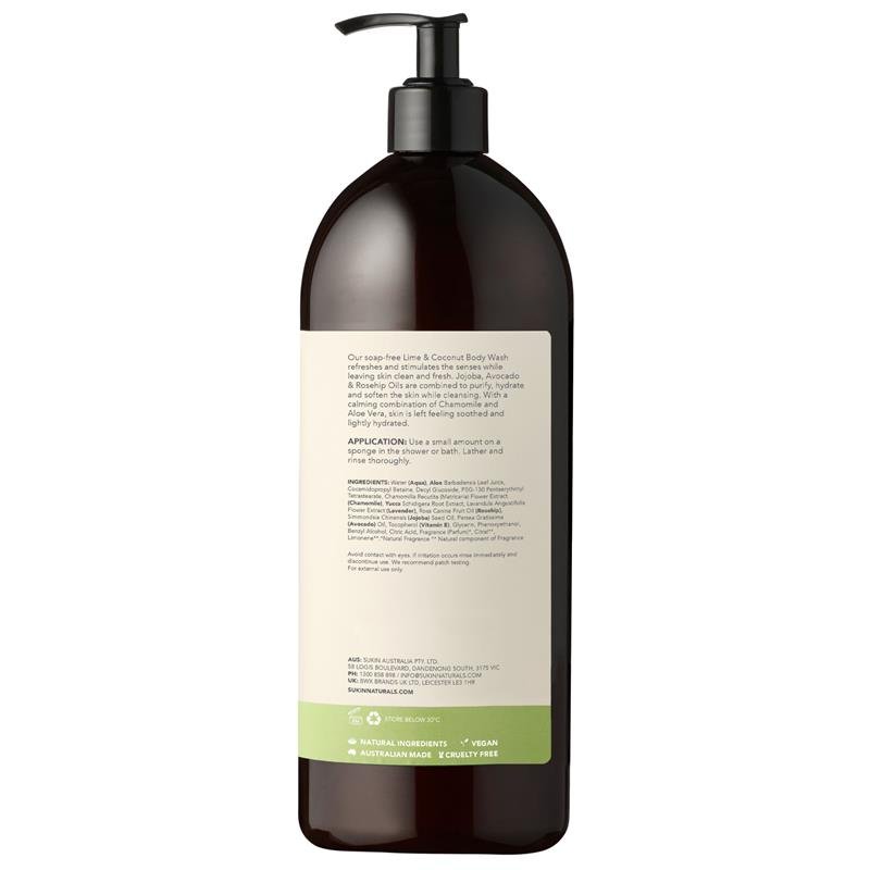 Sukin 植物保湿沐浴露 青柠椰子 1L 按压瓶