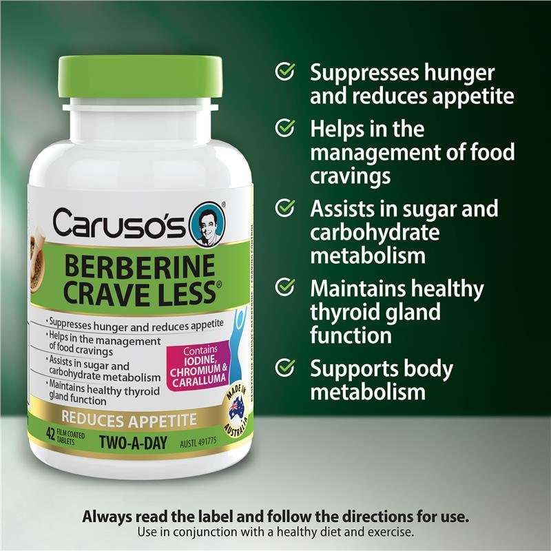 Caruso's 小檗碱 Berberine Crave Less 控糖控食欲片 42片