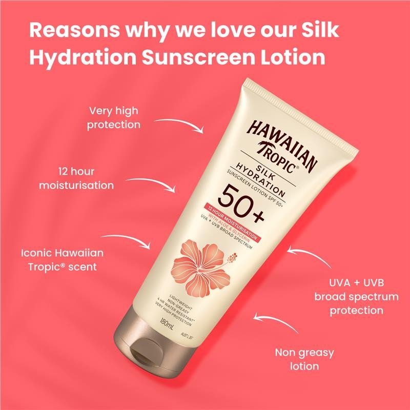 Hawaiian Tropic 夏威夷热带 丝滑保湿防晒乳 SPF50+ 180ml