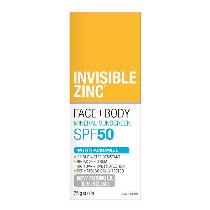 Invisible Zinc 物理防晒霜面部身体两用 SPF50 75g