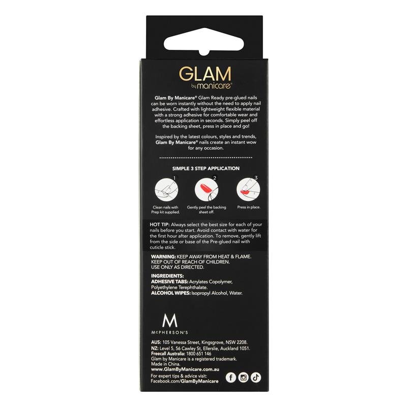 Glam by Manicare 即贴免胶假指甲 糖果苹果红 30片