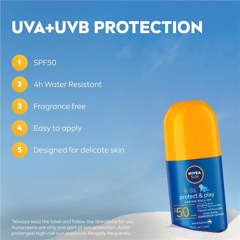 NIVEA 妮维雅 儿童畅玩防晒滚珠 SPF50 65ml