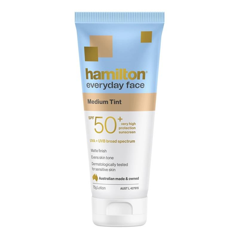 Hamilton 汉密尔顿 每日面部隔离带妆物理防晒乳 中色号 SPF50+ 75g