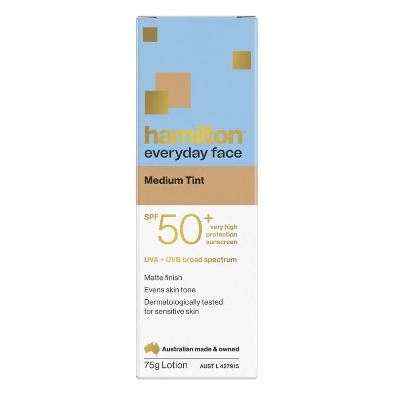 Hamilton 汉密尔顿 每日面部隔离带妆物理防晒乳 中色号 SPF50+ 75g