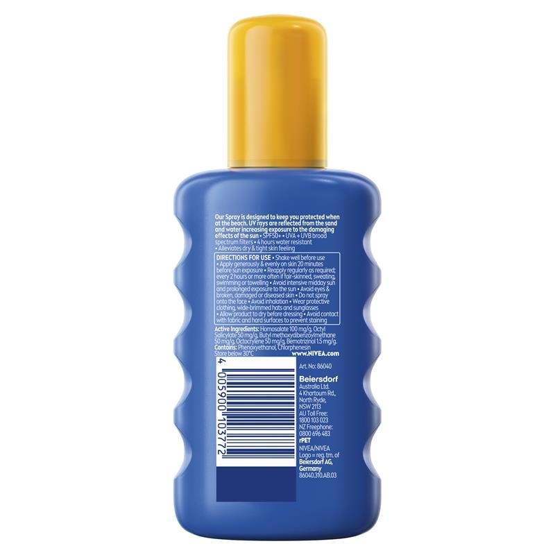 NIVEA 妮维雅 Sun 海滩防晒喷雾 SPF50+ 200ml