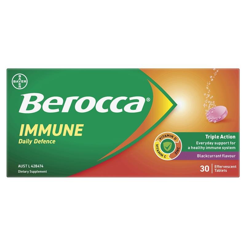 Berocca 维生素C泡腾片 黑加仑味 免疫每日防护 30片