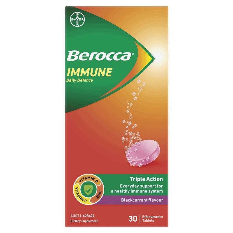 Berocca 维生素C泡腾片 黑加仑味 免疫每日防护 30片