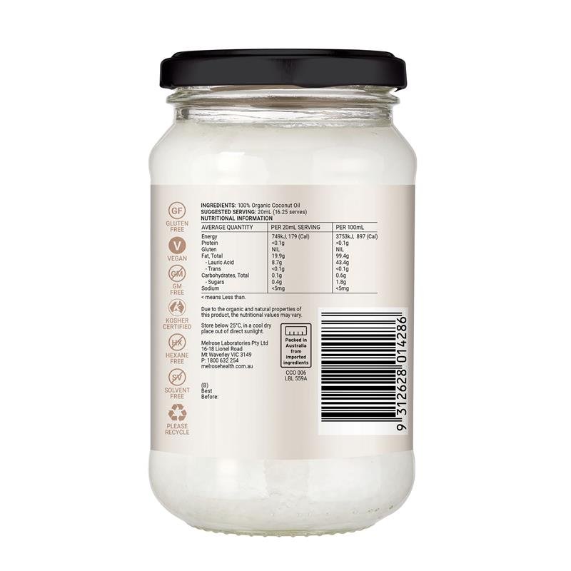 Melrose 有机无味椰子油 325ml