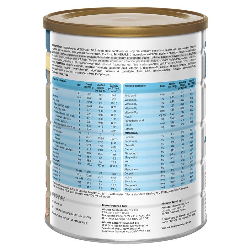 Glucerna 怡保康 糖尿病营养粉 巧克力 850g