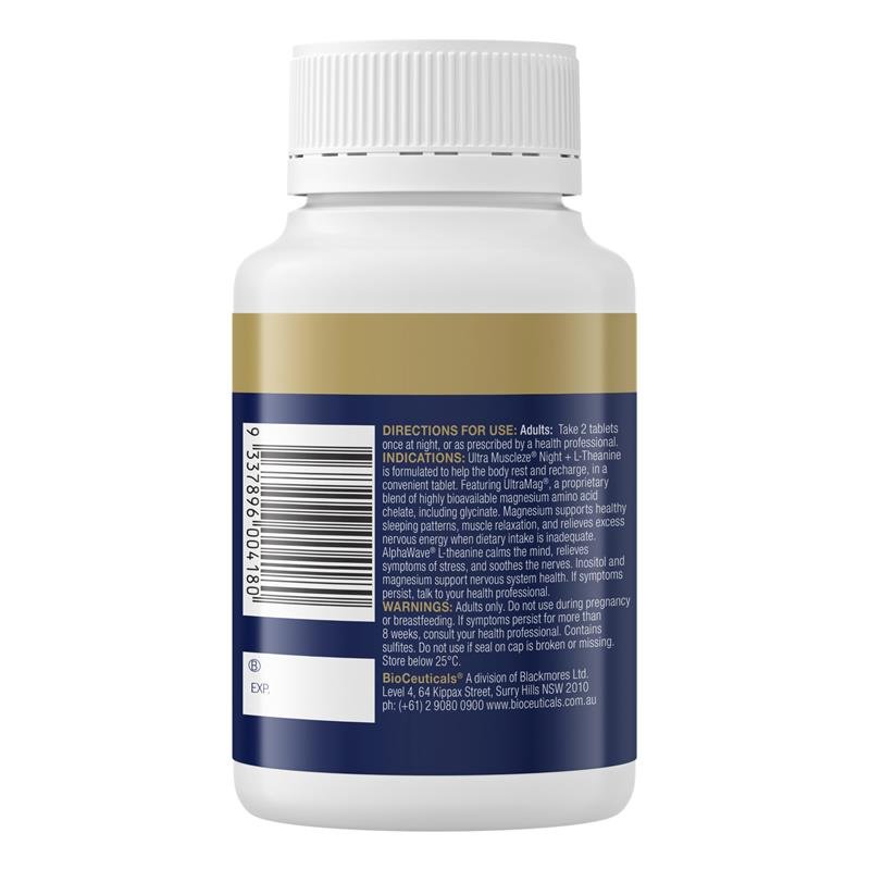 BioCeuticals 夜间镁+茶氨酸 60片