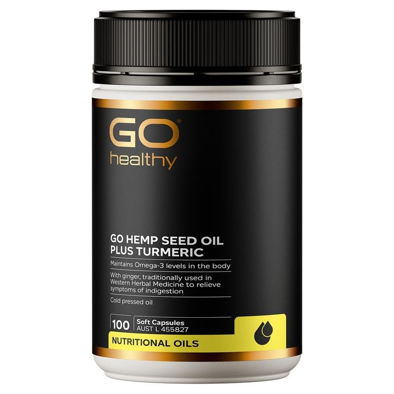 GO Healthy 大麻籽油+姜黄 100粒