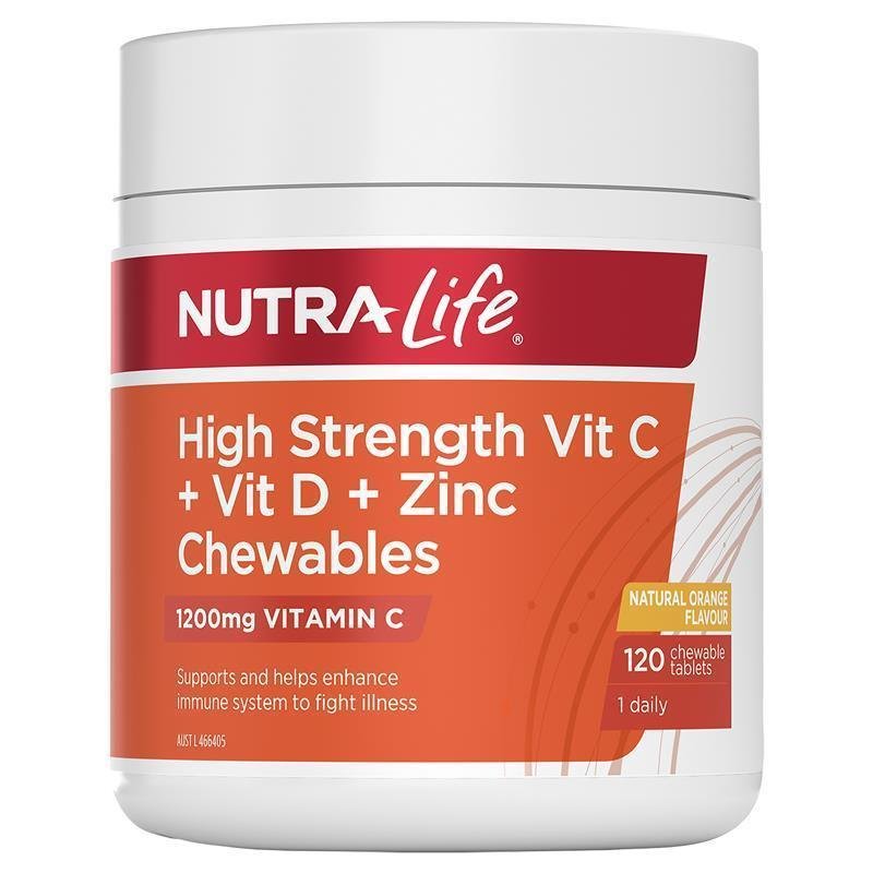 Nutra-Life 维C+D+锌咀嚼片 120片