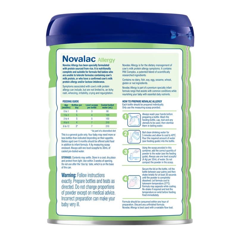 Novalac 深度水解大米抗敏奶粉 0-12月 800g