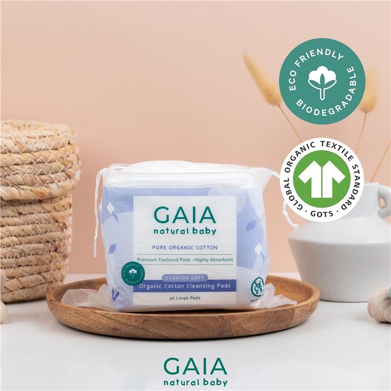 Gaia 有机棉婴儿洁肤棉片 40片