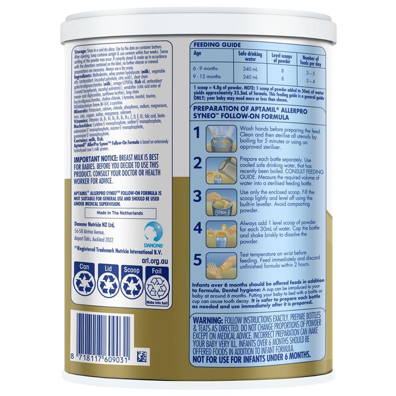 爱他美 AllerPro Syneo 深度水解抗敏奶粉 2段 900g