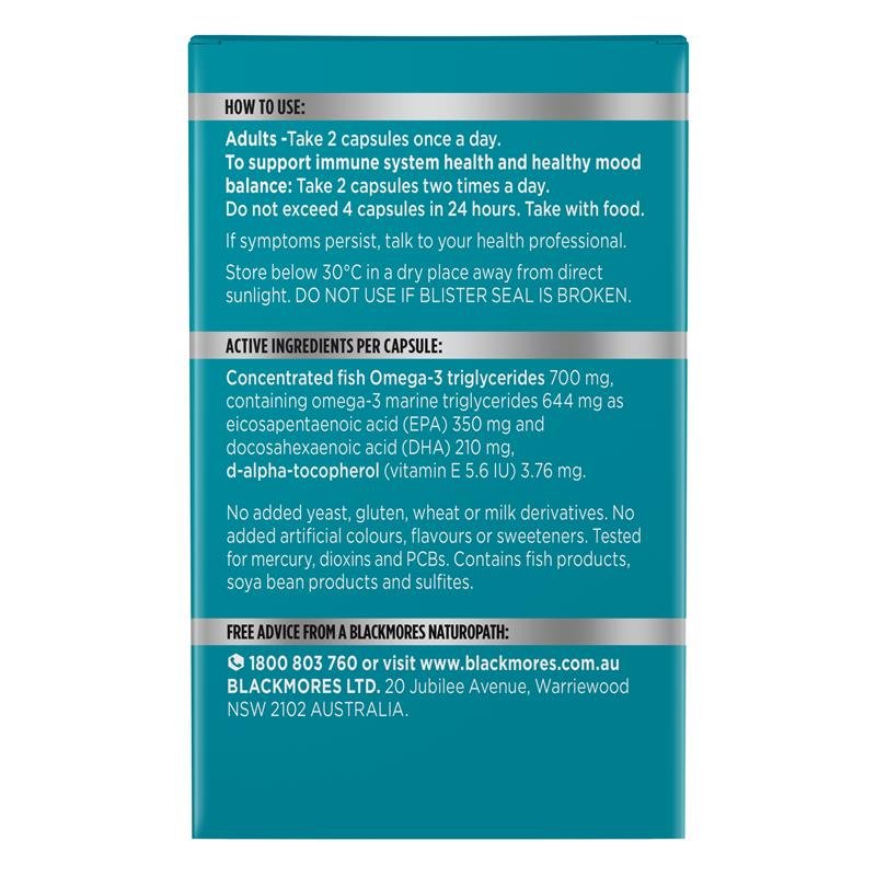 Blackmores Omega Platinum Mini 50 Capsules Exclusive Size