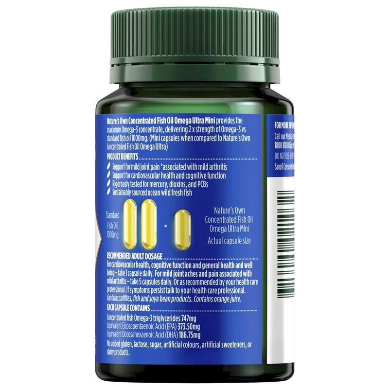 Nature's Own Concentrated Fish Oil Ultra Mini 60 Capsules