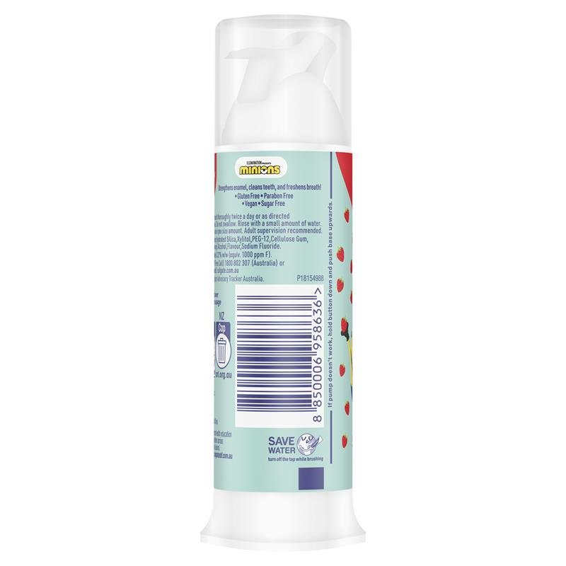 高露洁 Colgate 儿童小黄人草莓味牙膏 按压装 6岁+ 85g