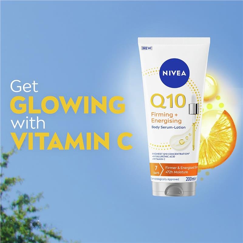 妮维雅 NIVEA Q10紧致活力身体精华乳 含透明质酸维生素C 200ml