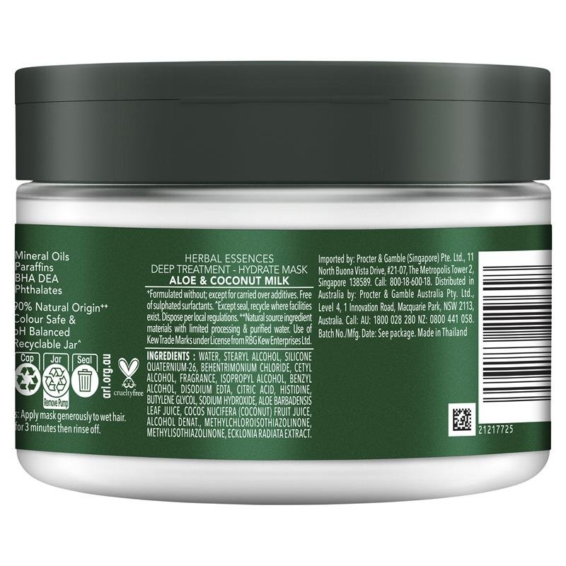 草本精华 Herbal Essences 椰奶芦荟深层保湿发膜 300ml