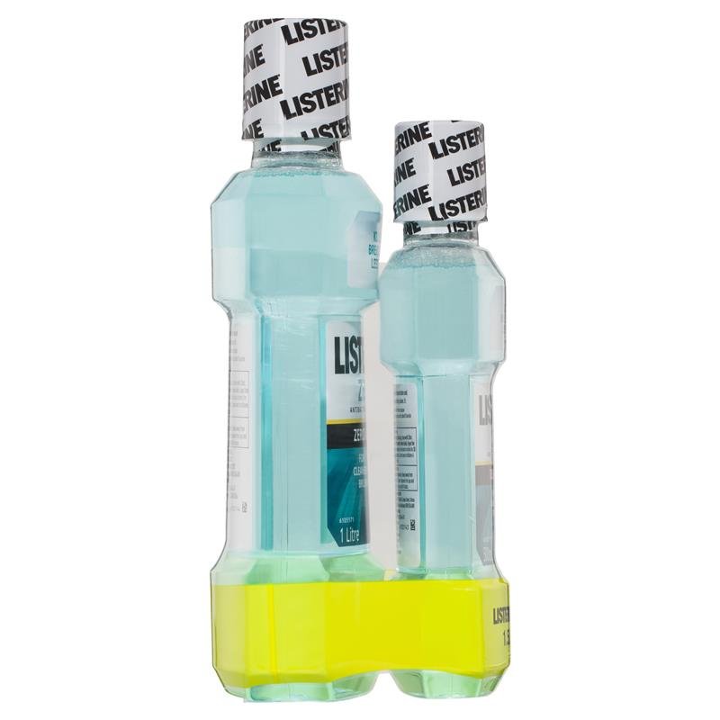 Listerine 李施德林 零酒精抗菌漱口水 温和口味 1.5L