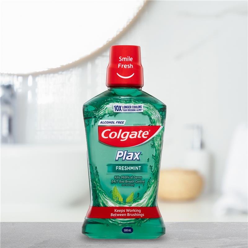 Colgate 高露洁 Plax 无酒精抗菌漱口水 清新薄荷 500ml