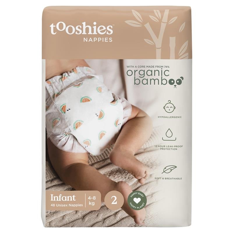 Tooshies 有机竹纤维环保纸尿裤 2号 婴儿 4-8kg 48片