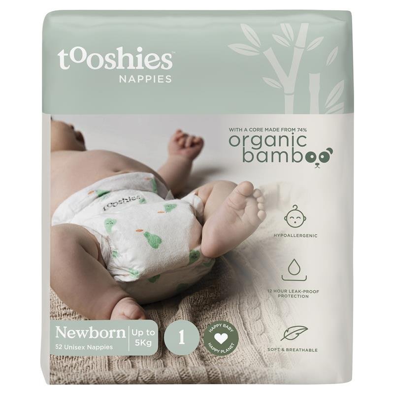 Tooshies 有机竹纤维环保纸尿裤 1号 新生儿 3-5kg 52片